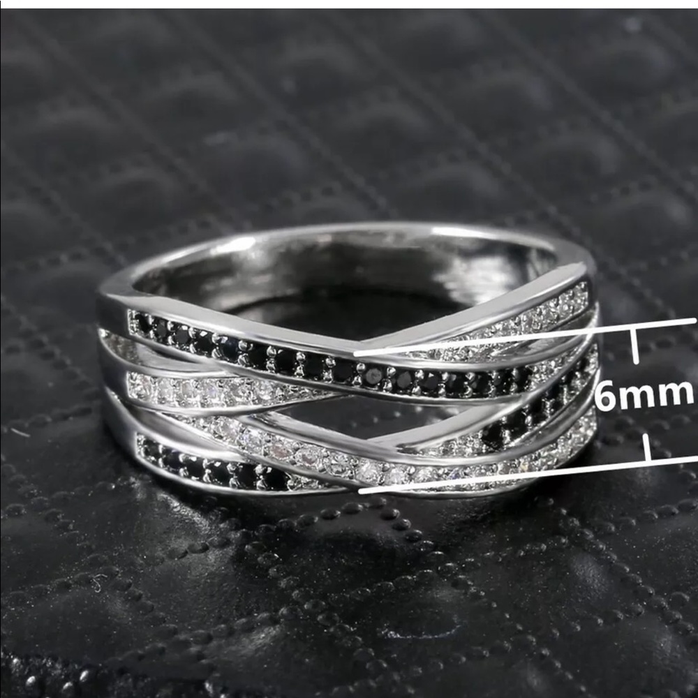 Womens new Black Sapphire 925 Jewelry Wedding Ring - Picture 2 of 5